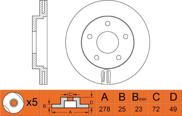 Metelli 23-0729 - Спирачен диск vvparts.bg