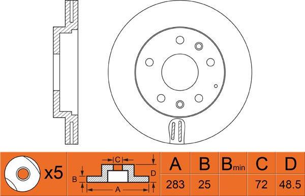 FIT FR0307V - Спирачен диск vvparts.bg