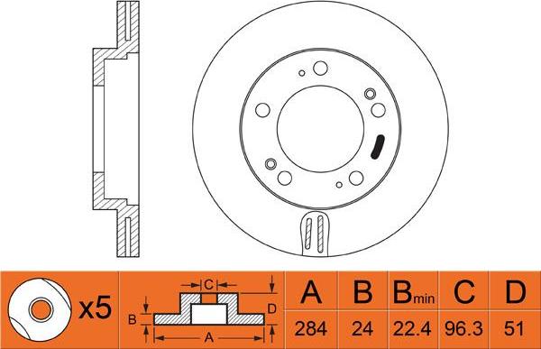 FIT FR0260V - Спирачен диск vvparts.bg