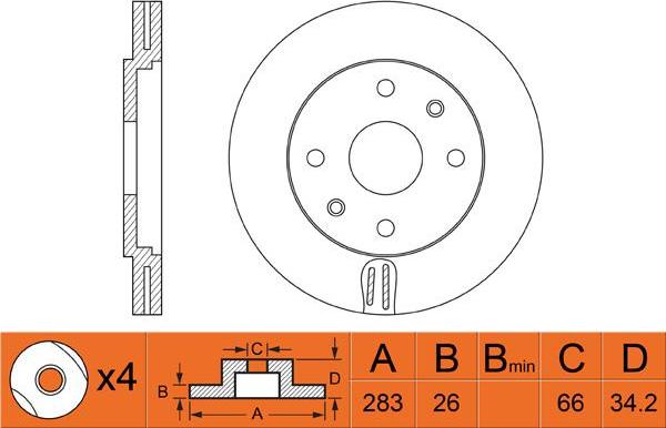 FIT FR0263V - Спирачен диск vvparts.bg