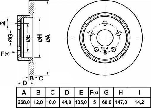 FIT FR0735 - Спирачен диск vvparts.bg