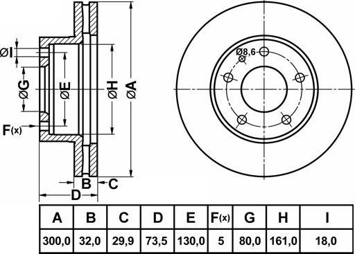 FIT FR1055V - Спирачен диск vvparts.bg