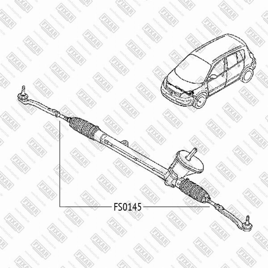 Fixar FS0145 - Аксиален шарнирен накрайник, напречна кормилна щанга vvparts.bg