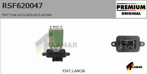 FLAMAR RSF620047
 - Съпротивление, вентилатор за вътрешно пространство vvparts.bg