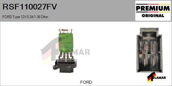 FLAMAR RSF110027FV - Съпротивление, вентилатор за вътрешно пространство vvparts.bg