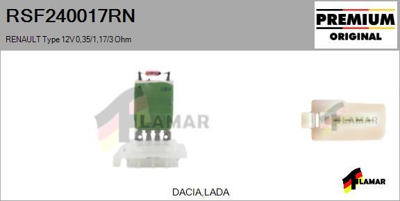 FLAMAR RSF240017RN - Съпротивление, вентилатор за вътрешно пространство vvparts.bg