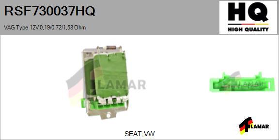 FLAMAR RSF730037HQ
 - Съпротивление, вентилатор за вътрешно пространство vvparts.bg