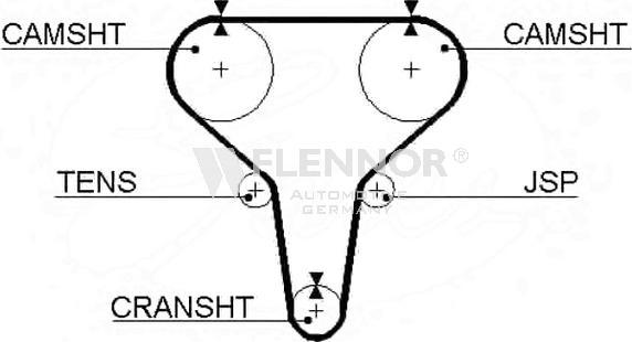 Flennor 4154V - Ангренажен ремък vvparts.bg