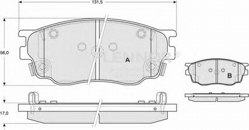 Flennor FB210595 - Комплект спирачно феродо, дискови спирачки vvparts.bg