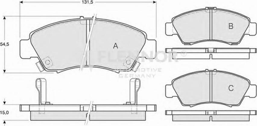 Flennor FB211274 - Комплект спирачно феродо, дискови спирачки vvparts.bg