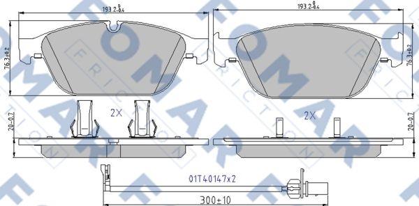 FOMAR Friction FO 998981 - Комплект спирачно феродо, дискови спирачки vvparts.bg