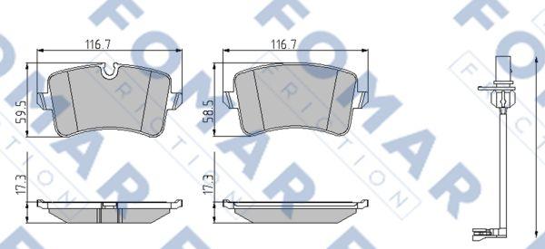 FOMAR Friction FO 998781 - Комплект спирачно феродо, дискови спирачки vvparts.bg