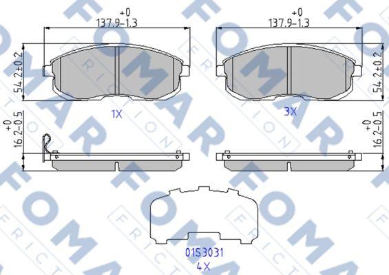 FOMAR Friction FO 969381 - Комплект спирачно феродо, дискови спирачки vvparts.bg