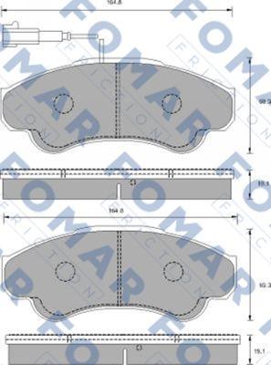 FOMAR Friction FO 909881 - Комплект спирачно феродо, дискови спирачки vvparts.bg