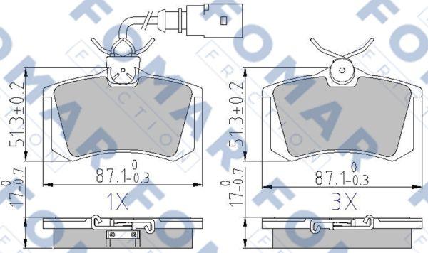 FOMAR Friction FO 904581 - Комплект спирачно феродо, дискови спирачки vvparts.bg