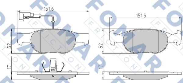 FOMAR Friction FO 901581 - Комплект спирачно феродо, дискови спирачки vvparts.bg