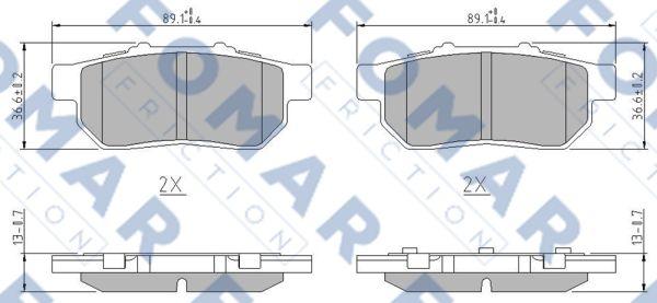 FOMAR Friction FO 902681 - Комплект спирачно феродо, дискови спирачки vvparts.bg