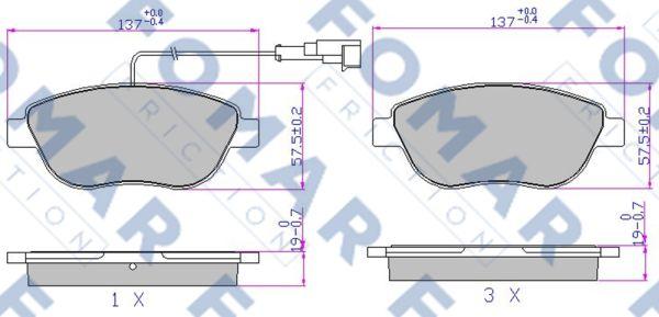 FOMAR Friction FO 907681 - Комплект спирачно феродо, дискови спирачки vvparts.bg