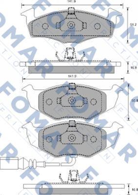 FOMAR Friction FO 907381 - Комплект спирачно феродо, дискови спирачки vvparts.bg