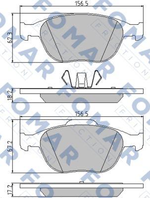 FOMAR Friction FO 907781 - Комплект спирачно феродо, дискови спирачки vvparts.bg