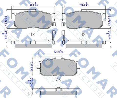 FOMAR Friction FO 916981 - Комплект спирачно феродо, дискови спирачки vvparts.bg