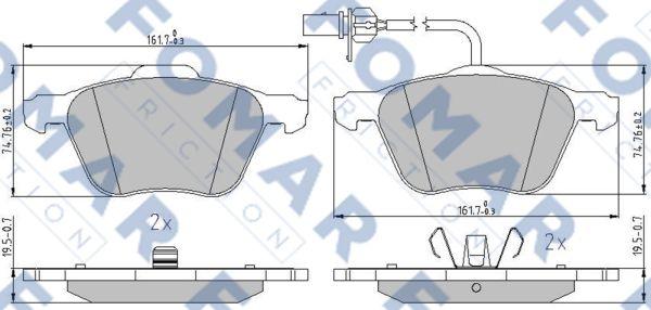 FOMAR Friction FO 911381 - Комплект спирачно феродо, дискови спирачки vvparts.bg