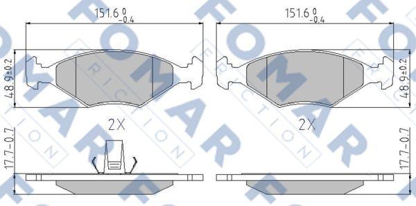 FOMAR Friction FO 913881 - Комплект спирачно феродо, дискови спирачки vvparts.bg