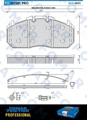 FOMAR Friction FO 917081 - Комплект спирачно феродо, дискови спирачки vvparts.bg