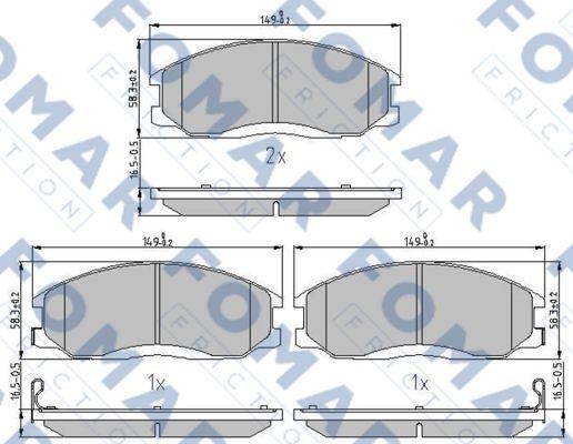 FOMAR Friction FO 934581 - Комплект спирачно феродо, дискови спирачки vvparts.bg