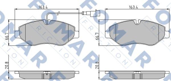 FOMAR Friction FO 934281 - Комплект спирачно феродо, дискови спирачки vvparts.bg