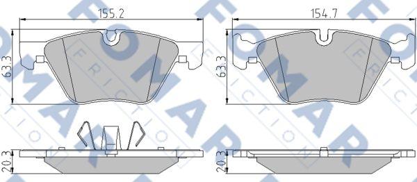 FOMAR Friction FO 934781 - Комплект спирачно феродо, дискови спирачки vvparts.bg