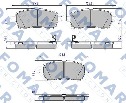 FOMAR Friction FO 935981 - Комплект спирачно феродо, дискови спирачки vvparts.bg