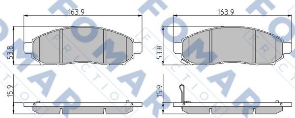 FOMAR Friction FO 935081 - Комплект спирачно феродо, дискови спирачки vvparts.bg