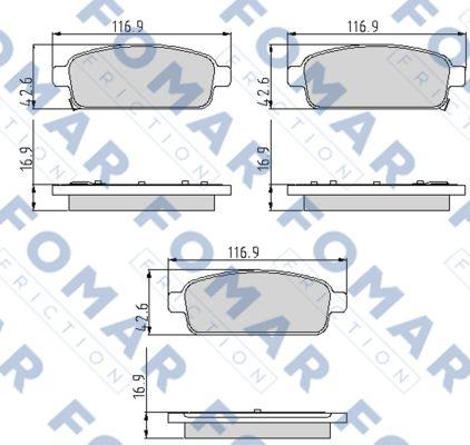 FOMAR Friction FO 936481 - Комплект спирачно феродо, дискови спирачки vvparts.bg