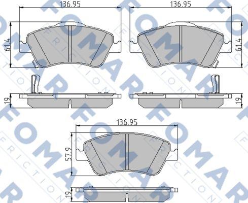 FOMAR Friction FO 936081 - Комплект спирачно феродо, дискови спирачки vvparts.bg