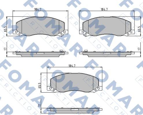 FOMAR Friction FO 936281 - Комплект спирачно феродо, дискови спирачки vvparts.bg