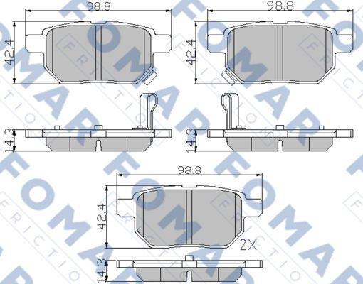 FOMAR Friction FO 933481 - Комплект спирачно феродо, дискови спирачки vvparts.bg