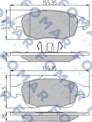 FOMAR Friction FO 929981 - Комплект спирачно феродо, дискови спирачки vvparts.bg