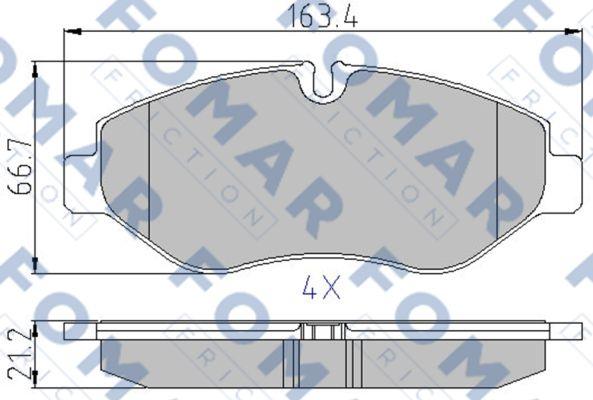 FOMAR Friction FO 929381 - Комплект спирачно феродо, дискови спирачки vvparts.bg
