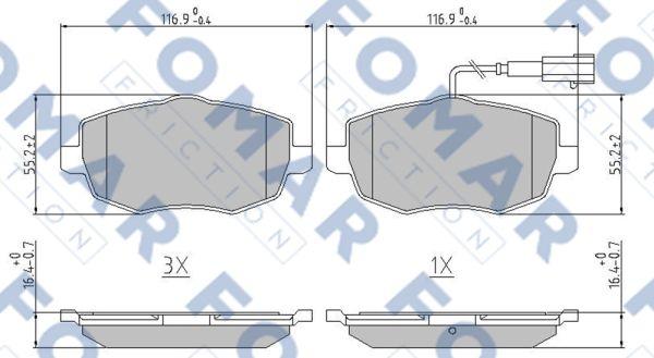 FOMAR Friction FO 925681 - Комплект спирачно феродо, дискови спирачки vvparts.bg