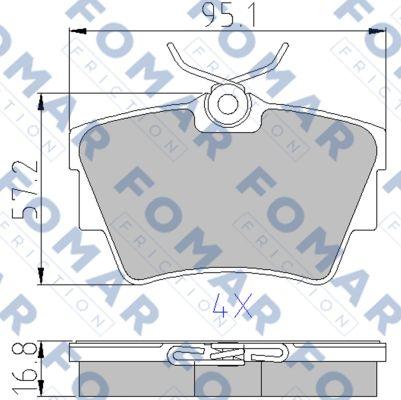 FOMAR Friction FO 920281 - Комплект спирачно феродо, дискови спирачки vvparts.bg