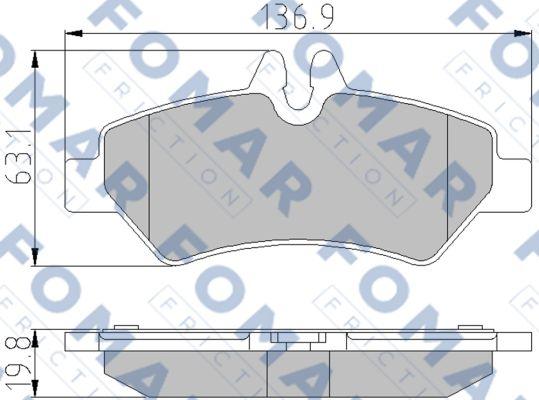 FOMAR Friction FO 921381 - Комплект спирачно феродо, дискови спирачки vvparts.bg