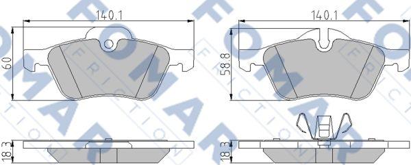 FOMAR Friction FO 928981 - Комплект спирачно феродо, дискови спирачки vvparts.bg