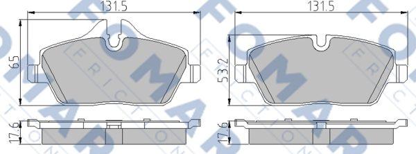 FOMAR Friction FO 928281 - Комплект спирачно феродо, дискови спирачки vvparts.bg