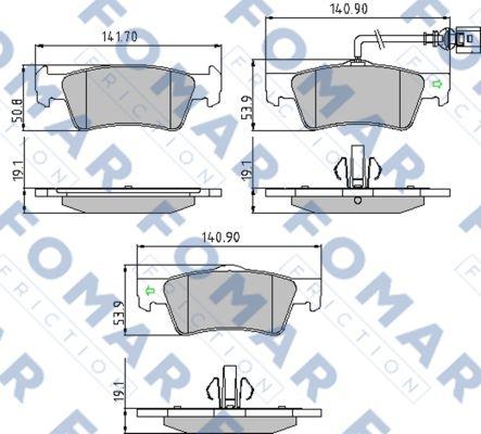 FOMAR Friction FO 923581 - Комплект спирачно феродо, дискови спирачки vvparts.bg