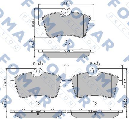 FOMAR Friction FO 922981 - Комплект спирачно феродо, дискови спирачки vvparts.bg