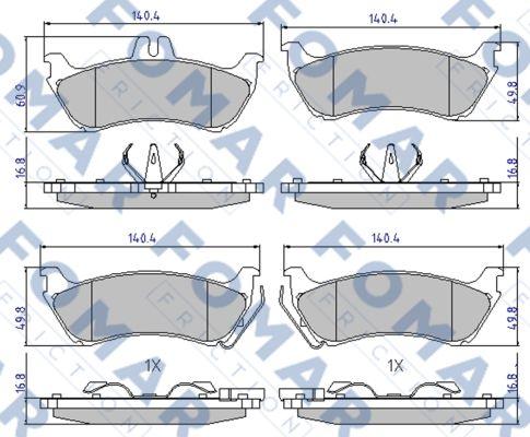 FOMAR Friction FO 922481 - Комплект спирачно феродо, дискови спирачки vvparts.bg