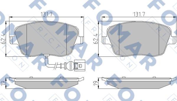 FOMAR Friction FO 922881 - Комплект спирачно феродо, дискови спирачки vvparts.bg