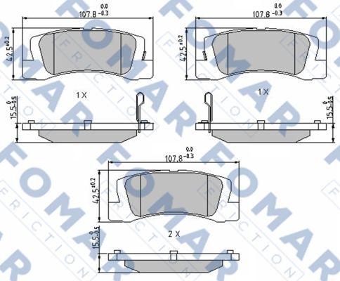 FOMAR Friction FO 496681 - Комплект спирачно феродо, дискови спирачки vvparts.bg