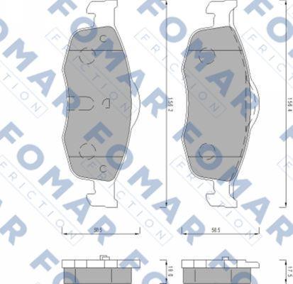 FOMAR Friction FO 491681 - Комплект спирачно феродо, дискови спирачки vvparts.bg